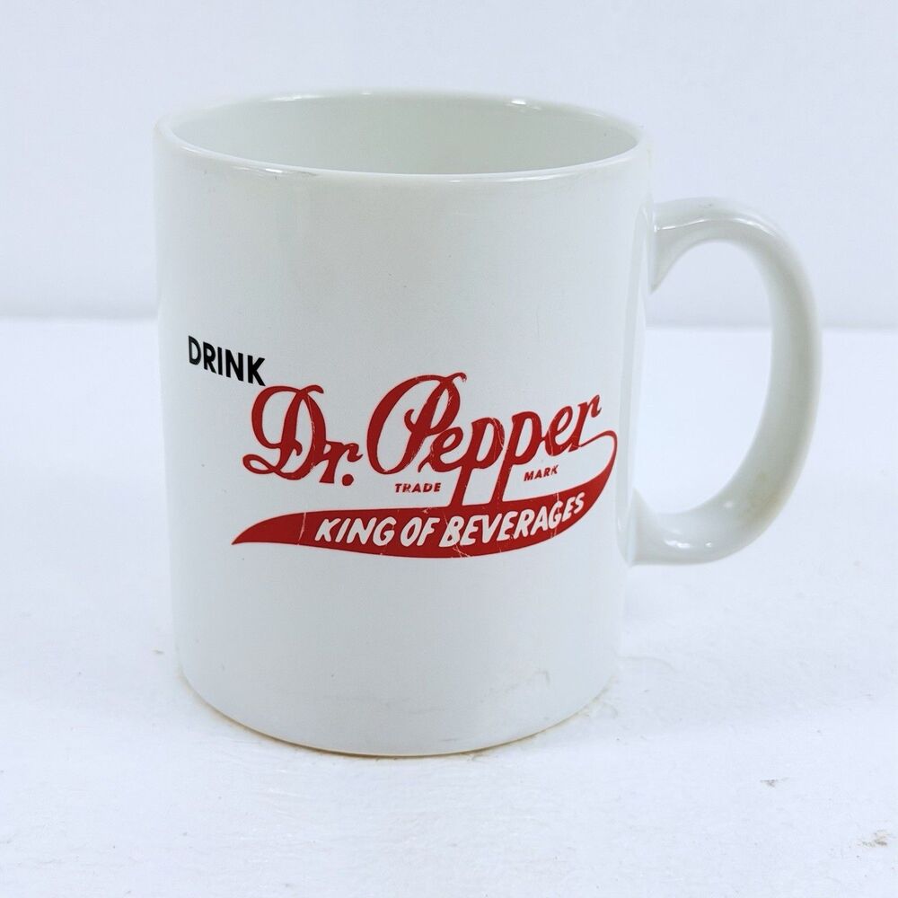 Dr Pepper Coffee Mug Drink King Of Beverages White Ceramic Retro Soda Tea Cup